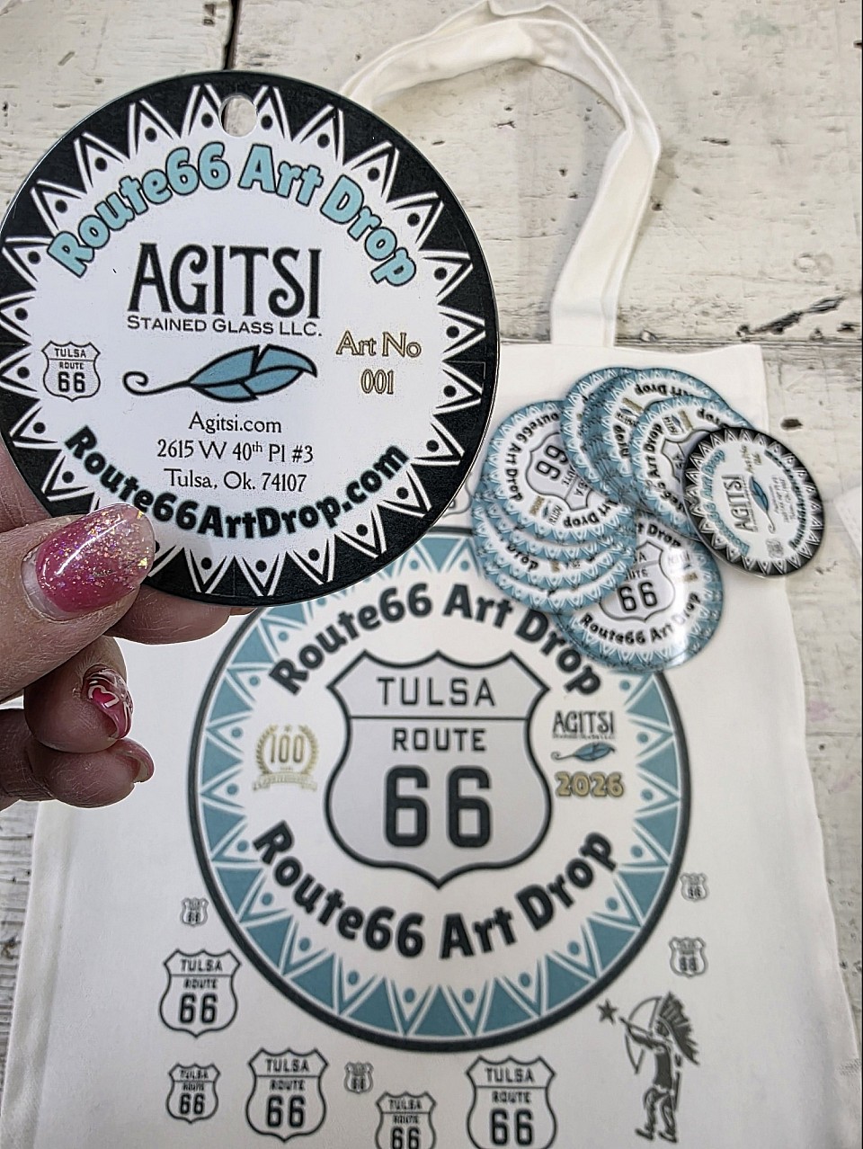 Route66 Art Drop Bags and Tokens