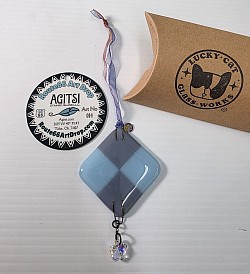 Art No 014 , Fused Glass Dangle by Lucky Cat Glass Works