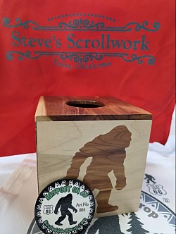 Art No 004, Steve's Scrollwork Bigfoot Tissue Box