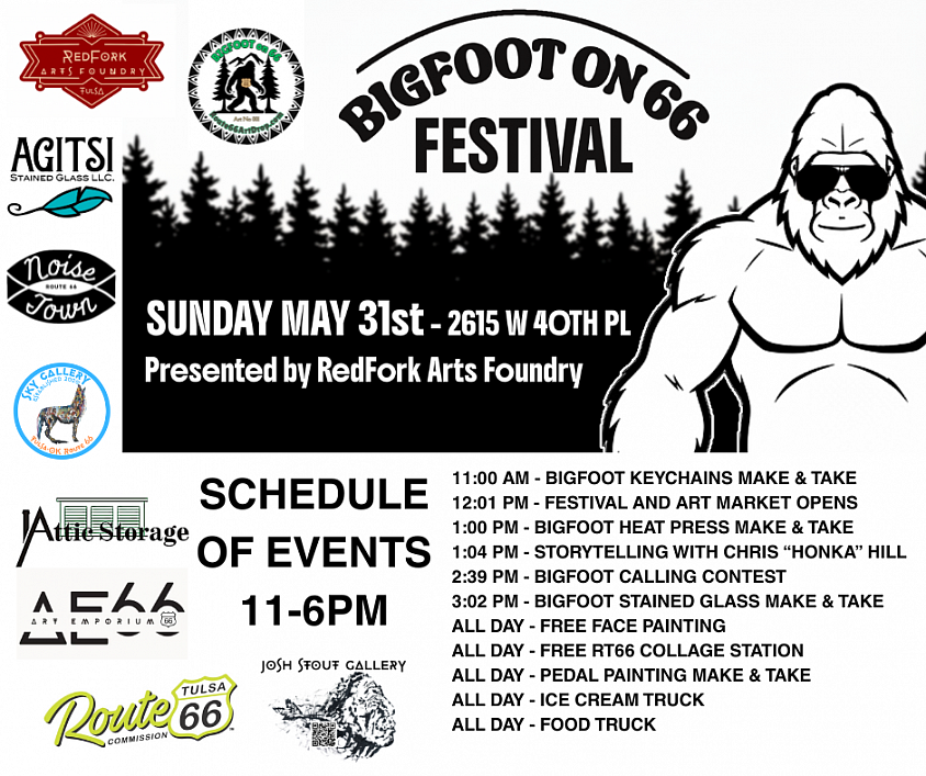 New Event!!! Route66 Art Drop will be Looking for BIGFOOT!!!